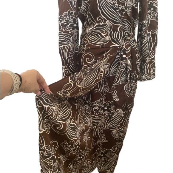 Zara Brown and White Maxi Dress - Picture 6 of 16